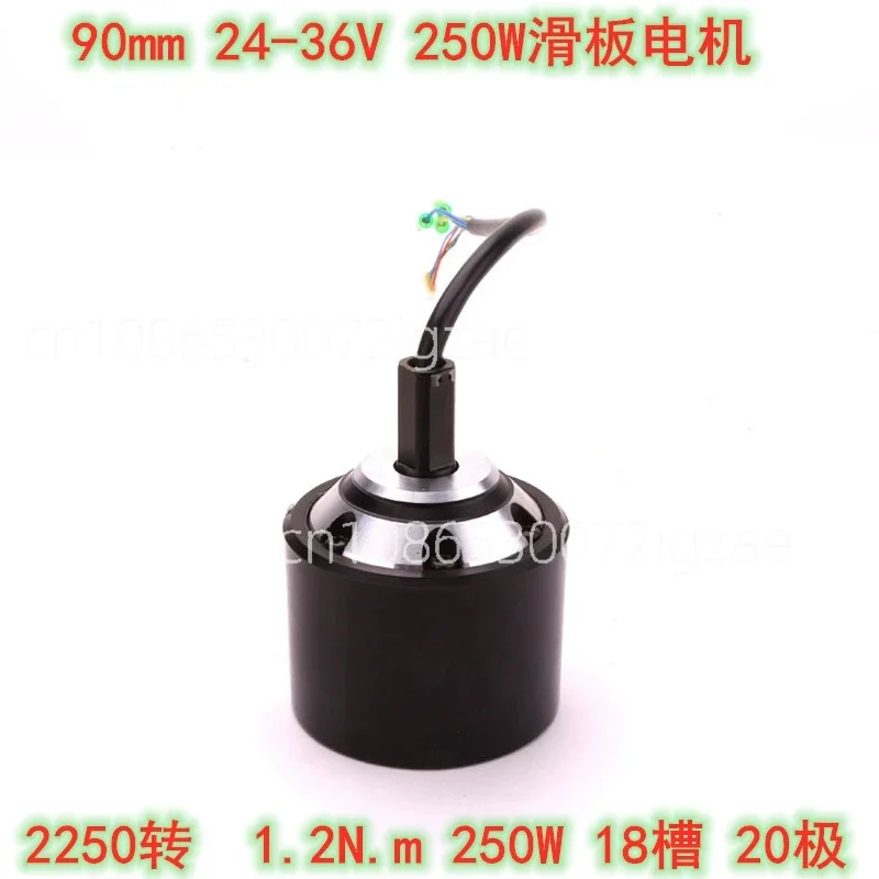 90Mm Electric Skateboard Motor 3.5 Inch Hub Motor, Double Drive Belt Sander Brushless Motor 24V36V250W
