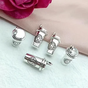 سحر فنجان القهوة لصنع المجوهرات العتيقة الفضة مطلية 3D المعلقات قلادة سوار سلسلة المفاتيح DIY المصنوعة يدويا الملحقات 5 قطع أفضل 12 مبيعات أكواب ستاربكس - رقم 6