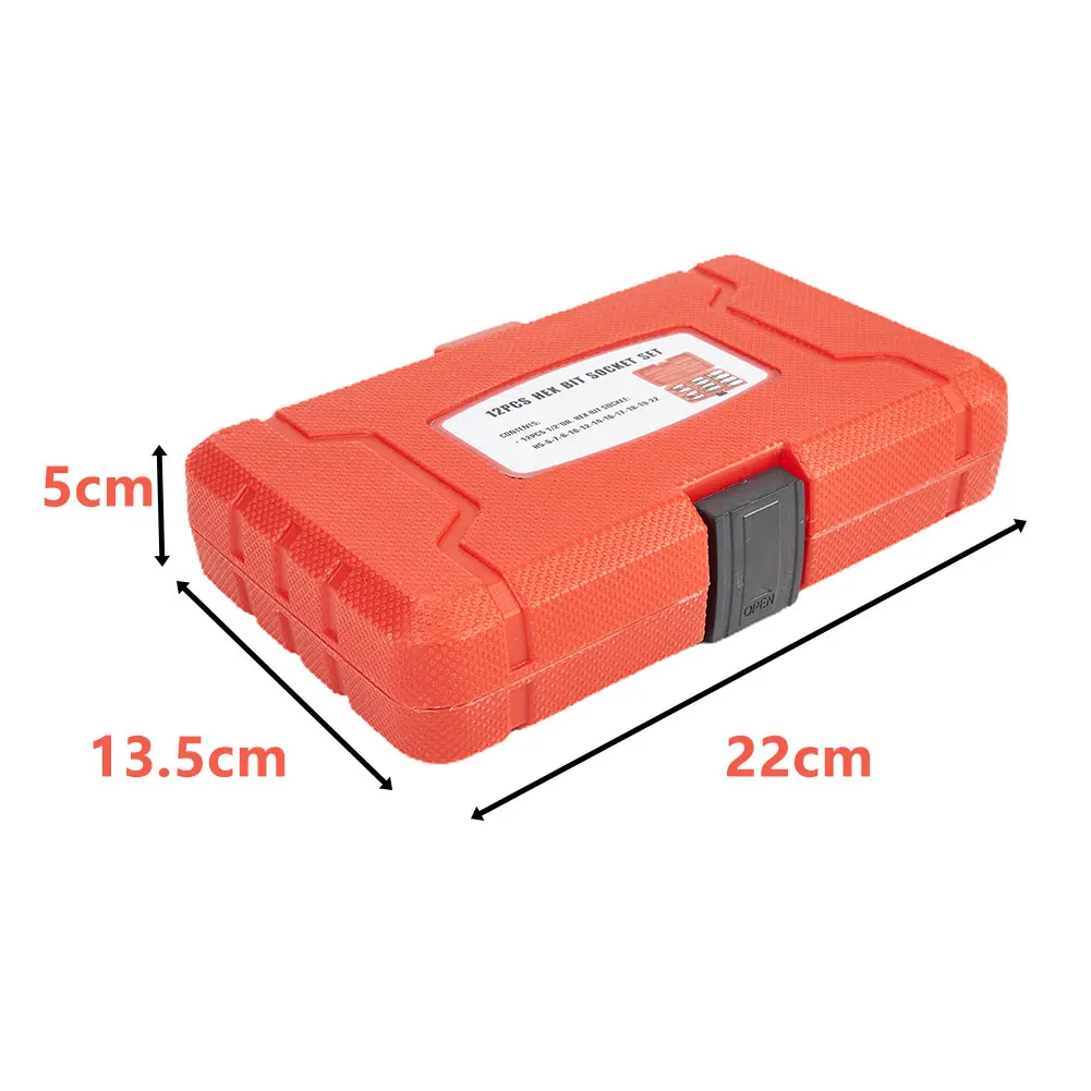 Tamper for proof Hex Bit Socket Set 12Pcs 1/2 Inch Drive for h5 H6 H7 H8 H10 H12 H14 H16 H17 H18 H19 for h22 Wrench Sockets