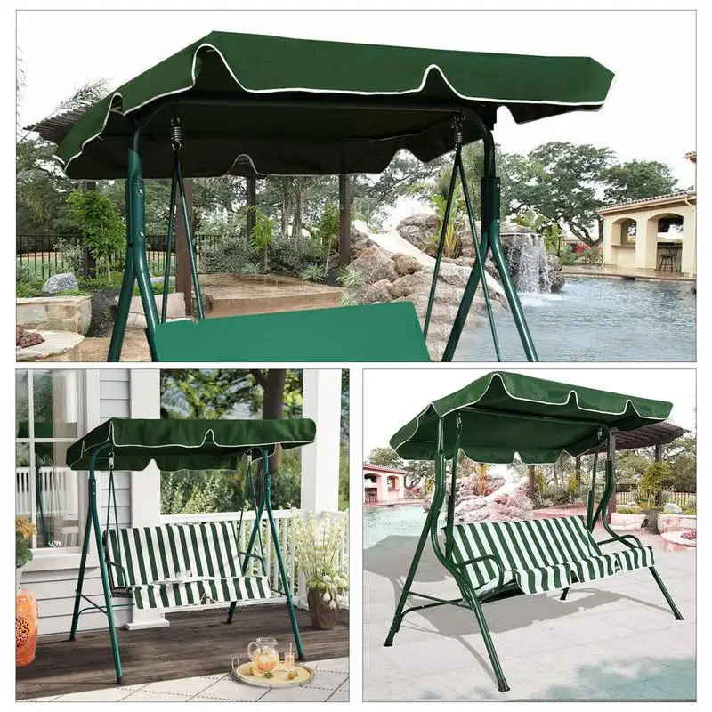 Porch Swing Awning Replacement Waterproof Swing Canopy Garden Outdoor Patio Hammock Swing Awning  UV-resistant Awning Top