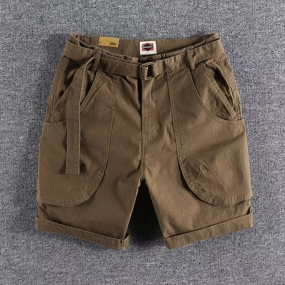 Invisible Open Crotch Outdoor Sex Men's Summer Cargo Pants Large Pocket Tactical Shorts Men Outdoors Casual Five Points Trousers