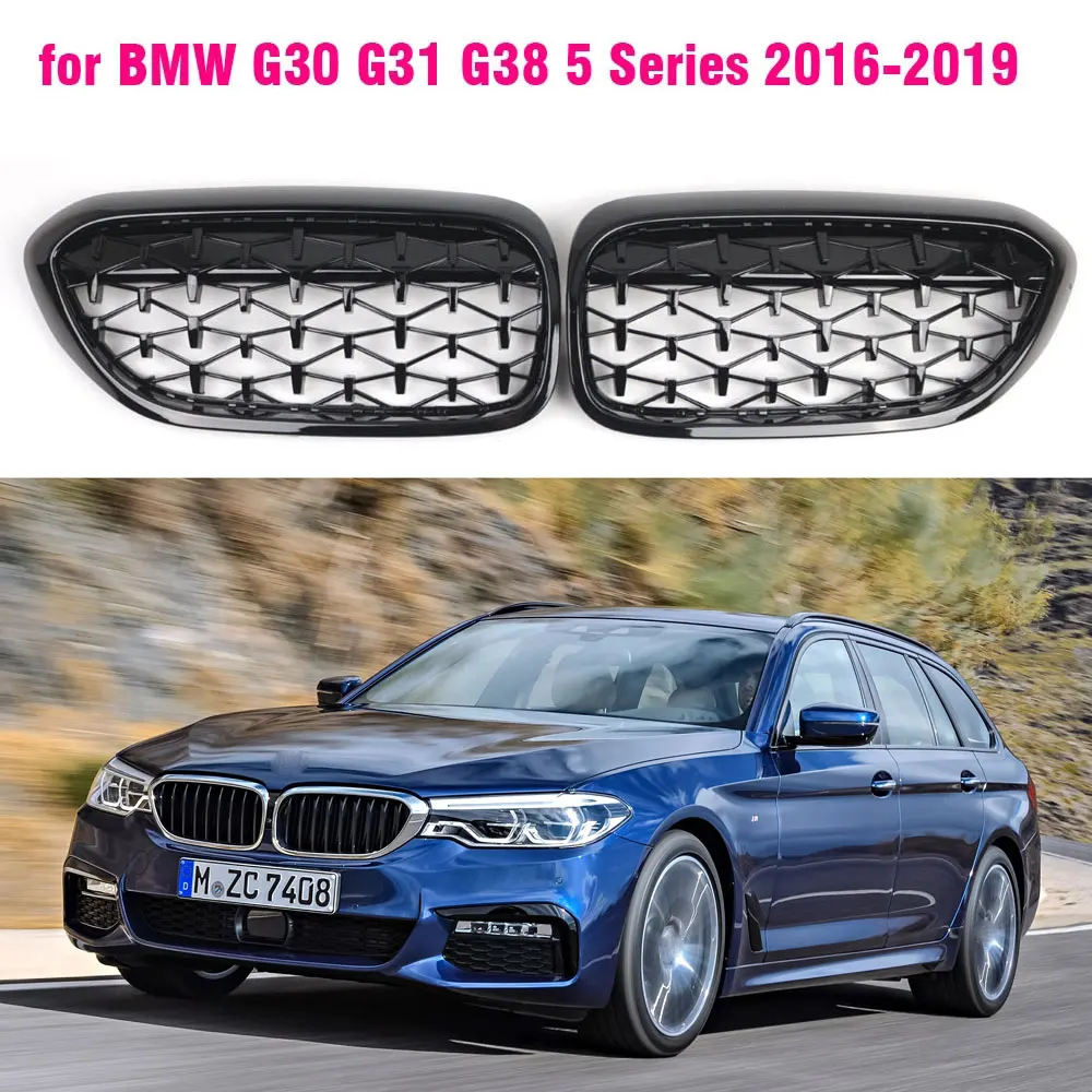 

Глянцевый черный передний алмазный бампер для почек, решетка для почек для BMW G30 G31 серии 525I 530I 540I 550I M5 с M-Performance