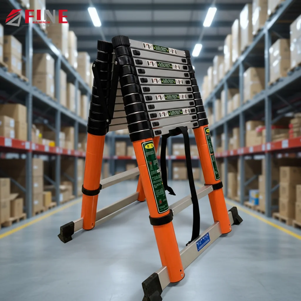 Modern Design Aluminum Foldable Extension Telescopic Ladder Portable Step Folding Ladder for Outdoor Home and Warehouse Use