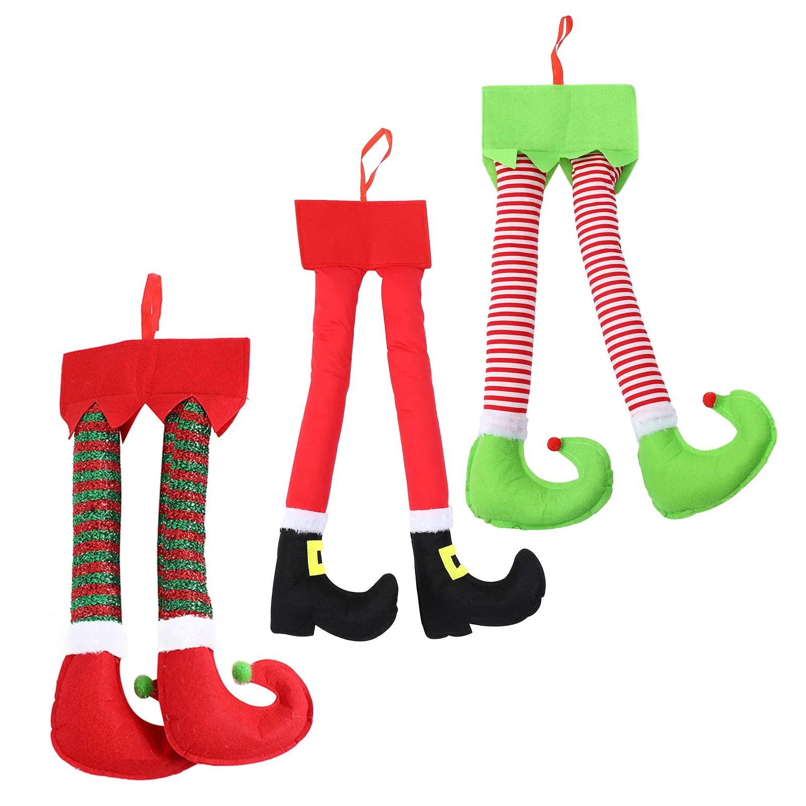 

3Pcs Christmas Elf Legs Decorations Stable Material Long-Lasting Use for Xmas Tree Car Trunk Windows Doors Shelves Whimsical