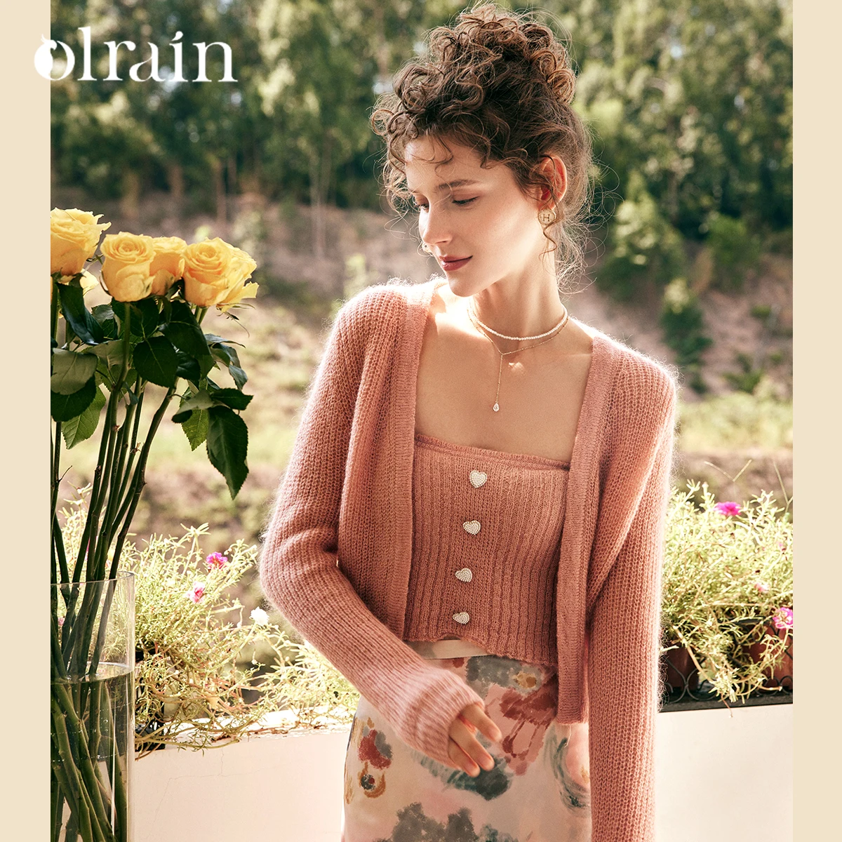 

OLrain French Knitted Sweater Set Women's Spring 2023 New Mohair Soft Waxy Cardigan Two-piece Set O23CZ63831