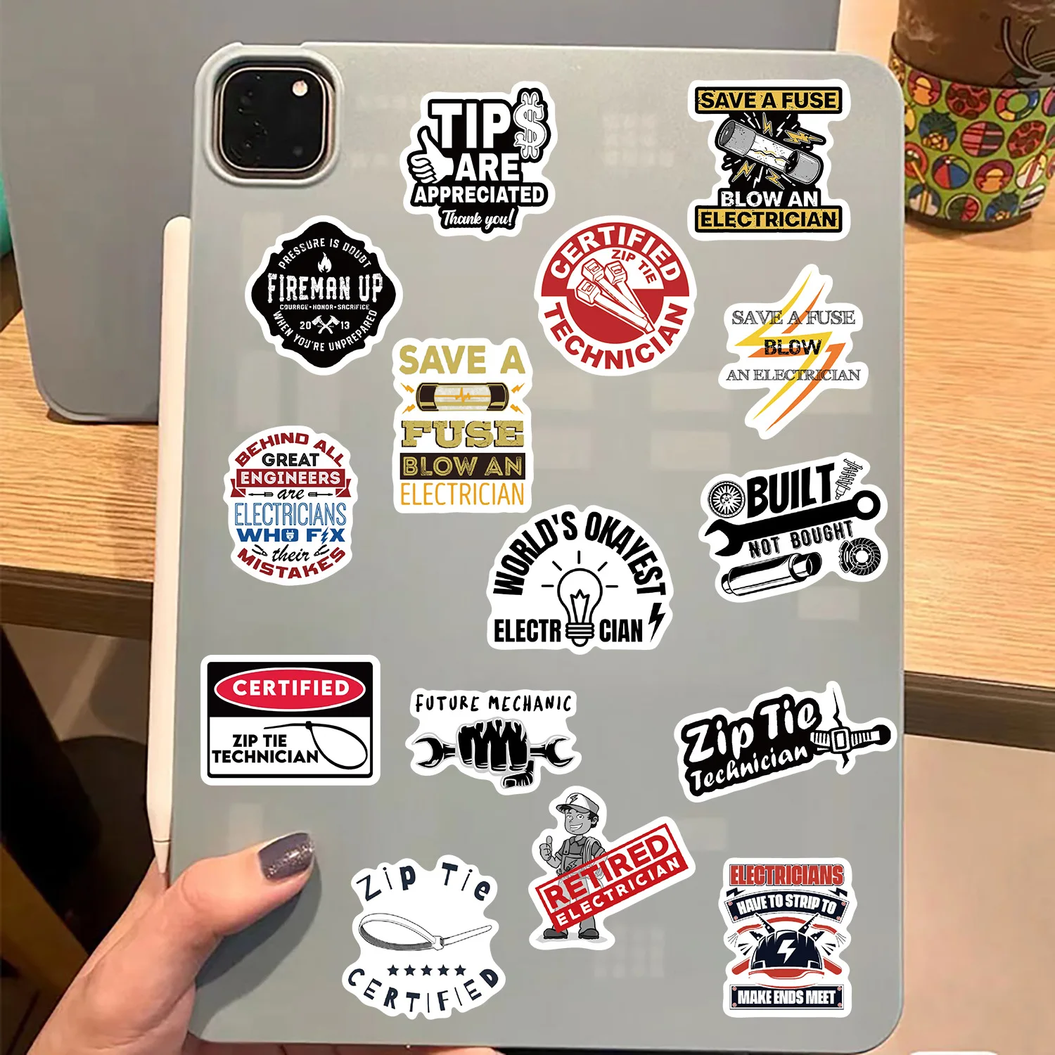 65PCS Funny Technician Mechanic Electrician Sticker Helmet Notebook Decor Notebook Stationary Graffiti Stickers