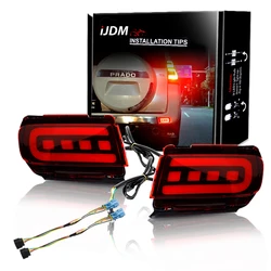 2pcs For Toyota Land Cruiser Prado 150 LC150 FJ150 GRJ150 Bumper Reflector Lights Function as Tail,Brake Lamps & Rear Fog Lamps