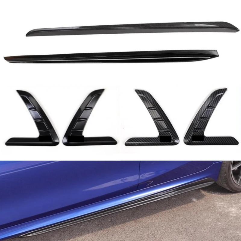 

Gloss Black Car Side Skirts for BMW 3 Series 2020-2025 Modified New Style Carbon Fiber Pattern Side Shovel Fender Trim
