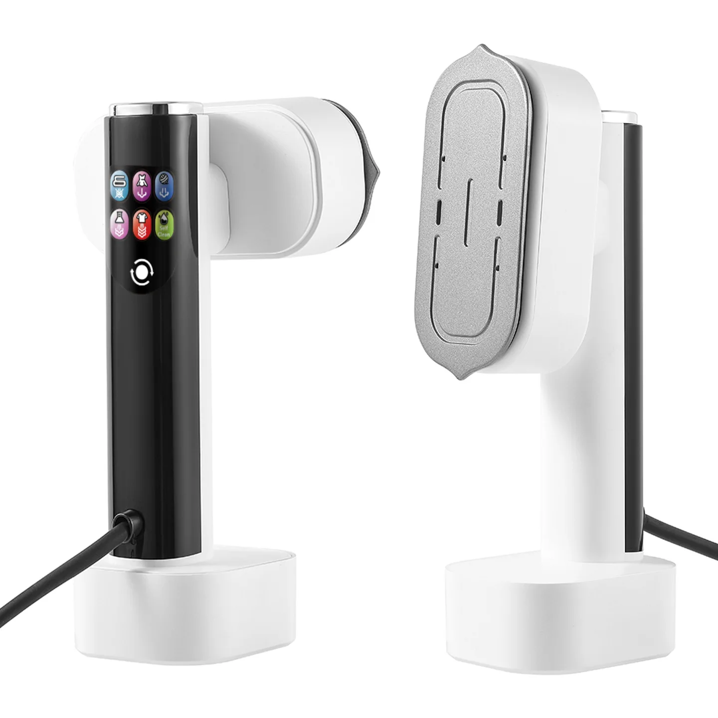 مكواة بخار محمولة مع شاشة LED برأس دوار، تقنية إزالة التجاعيد المطورة لمدة 15 ثانية، درجة حرارة ذكية قابلة للتعديل