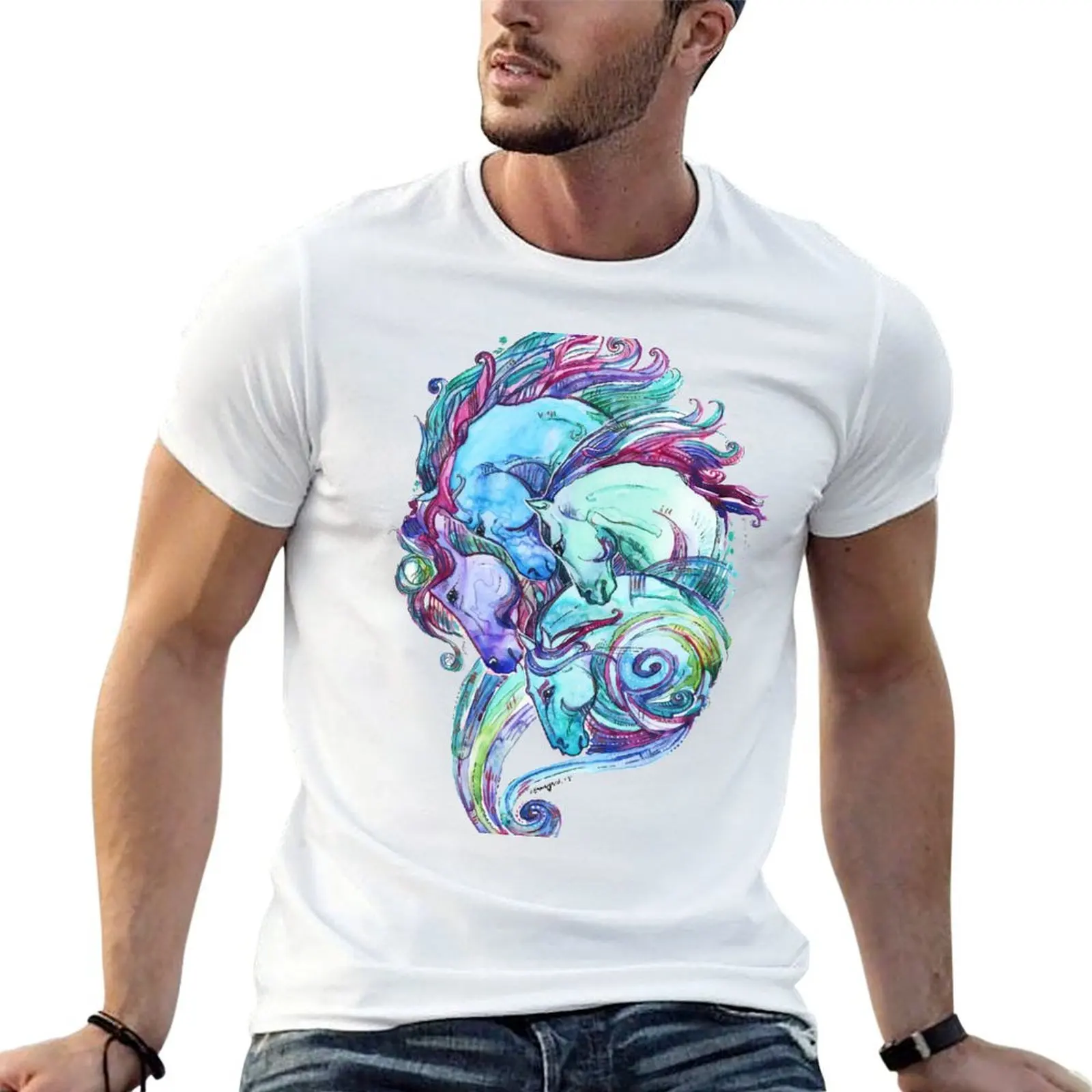 

Sea Stallions T-Shirt graphic t shirts for man t shirt man cotton printed t shirts for man T-shirt