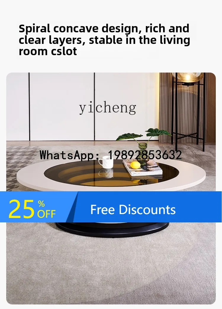 Italian minimalist small apartment coffee table living room home light luxury high-end versatile new tea table