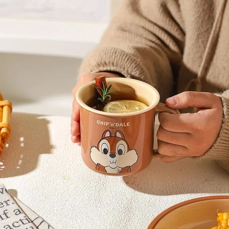 Creative Disney Cute Chip Dale Personalized Cartoon Pattern Simple Fashionable High Temperature Resistant Ceramic Water Cup