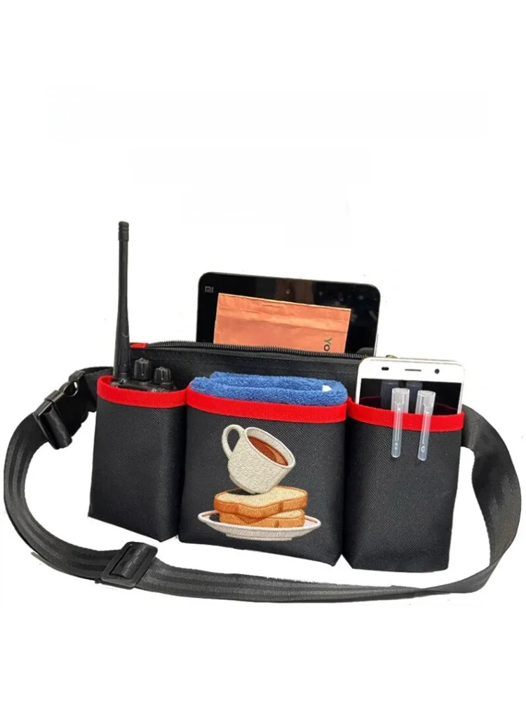 

Multifunctional Work Waist Bag for Restaurant Bar Net Cafe Waiter KTV Dining Service Staff Logo Embroidery Casual Outdoor Bag