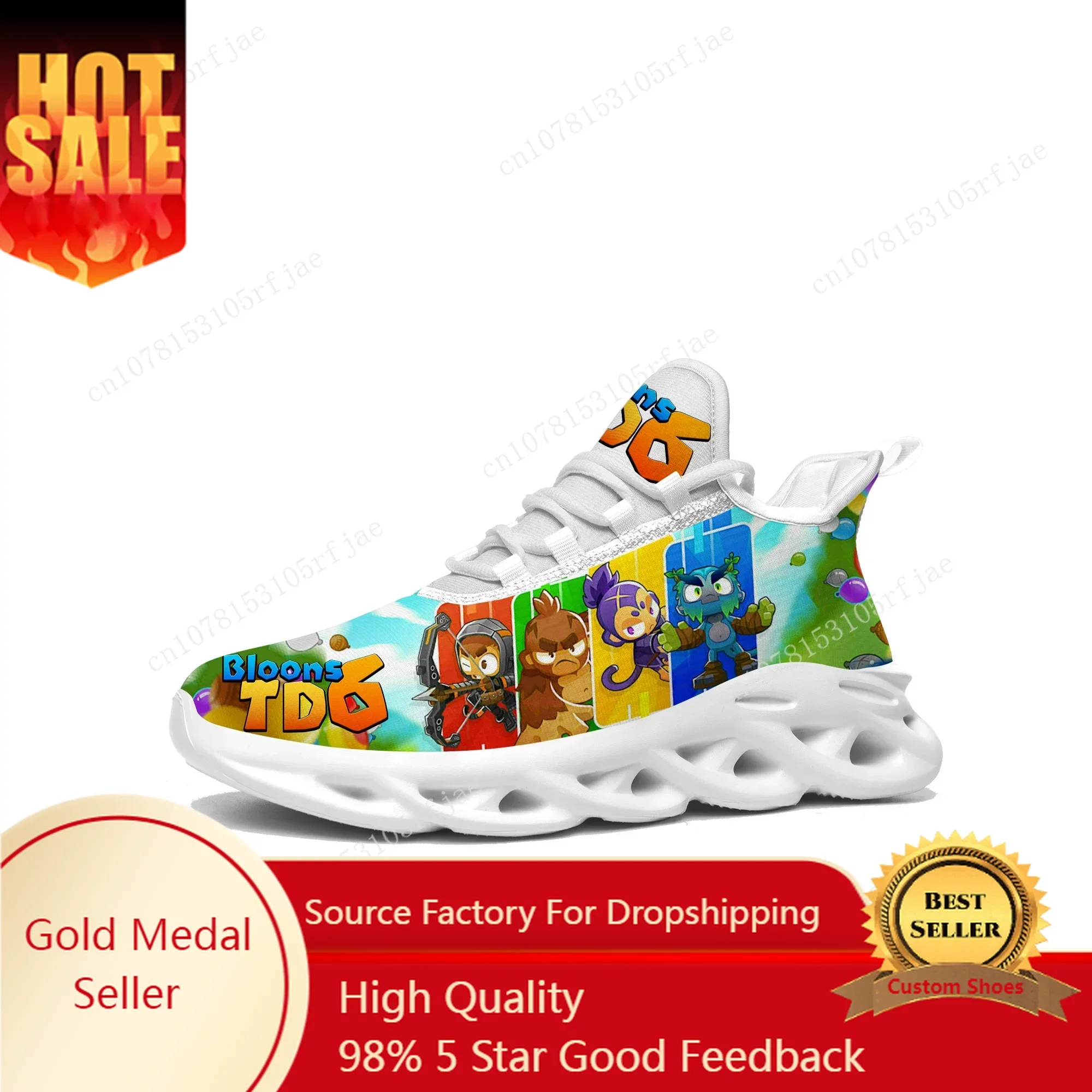 

Bloons TD 6 Sneakers Hot Cartoon Game Mens Womens Teenager Sports Running Shoes High Quality Fashion Custom Built Lace Up Shoes