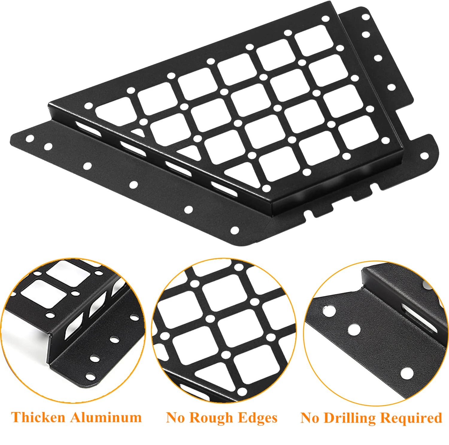 Car Front Door Storage Box Net Pocket Insert Organizer Tray Holder for Ford Bronco 2021-2024 Interior Accessories Aluminum Alloy