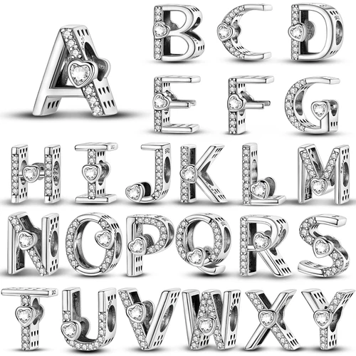 925 스털링 실버 알파벳 러브 비즈, 판도라 매력에 맞는 실버 925, 보석 제작용 오리지널 팔찌  Best5
