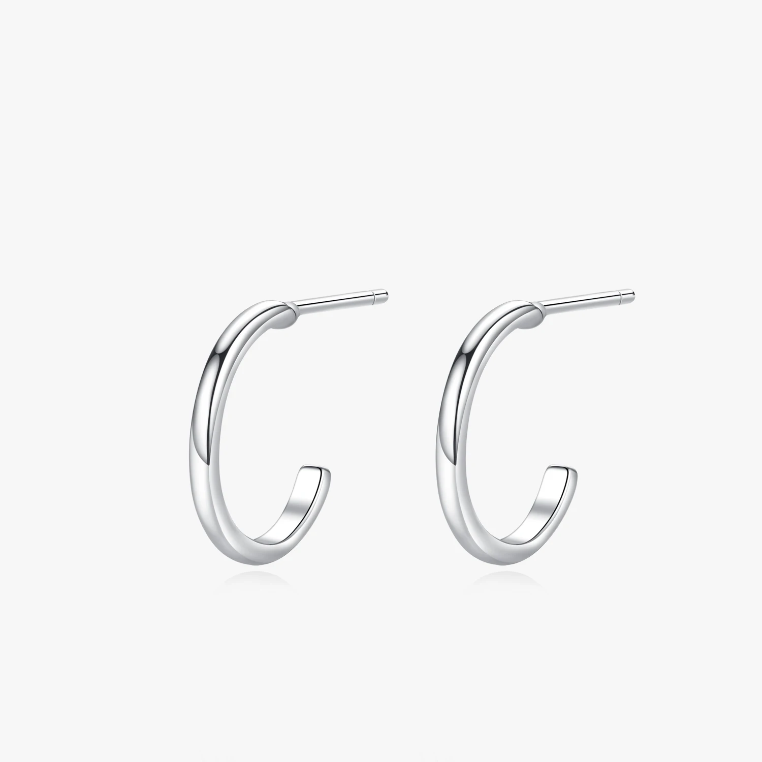 

Genuine 925 Sterling Silver Simple Charm Geometric Round Stud Earrings for Women Girls Anti-allergy Fine Jewelry Gifts