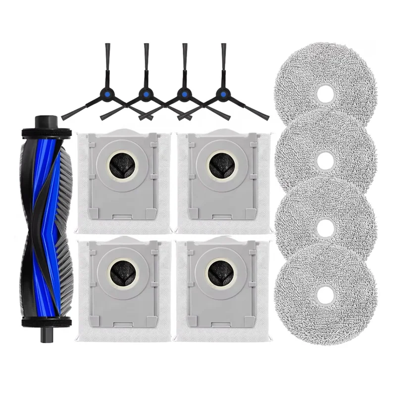 A21F-13PCS Replacement Parts For Ecovacs DEEBOOT Mini Vacuum Cleaner- Main Brush, Side Brush, HEPA Filter, Mop Pad, Dust Bag