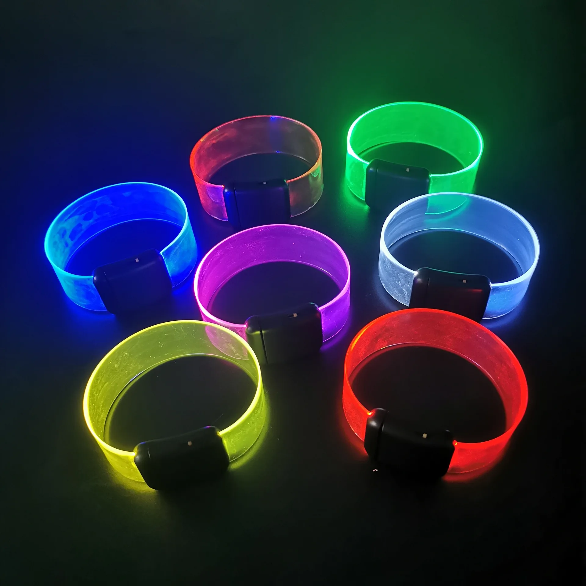 10/20/50pcs Luminous Bracelet LED Battery Fluorescence Light-emitting Wristbands Outdoor Sports Armband Glow Halloween Party