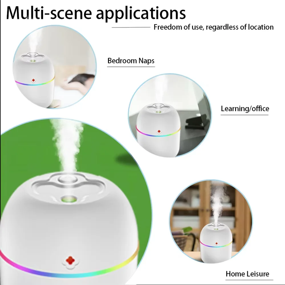 USB Mini Portable Air Humidifier Color Changing Mood Light Quiet 220ml Household Mute Hydrating Air Atomization Humidifie image 5