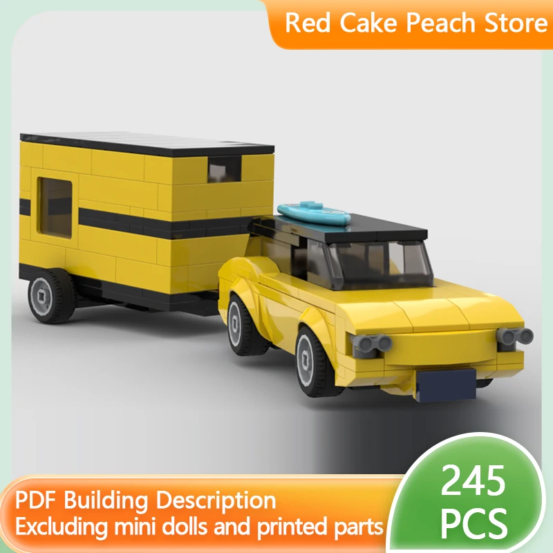 

Модель городского автомобиля MOC, строительные кирпичи, универсал и прицеп, модульная технология, детские праздничные подарки, сборка игрушек, костюм