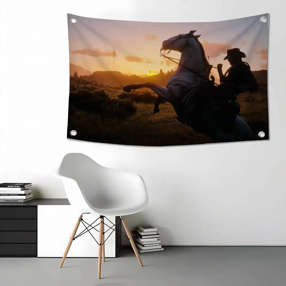R-Red D-Dead R-Redemption 2 Flags for Bedrooms Home Decor Items Outdoor Decors Garage Decoration Flaga
