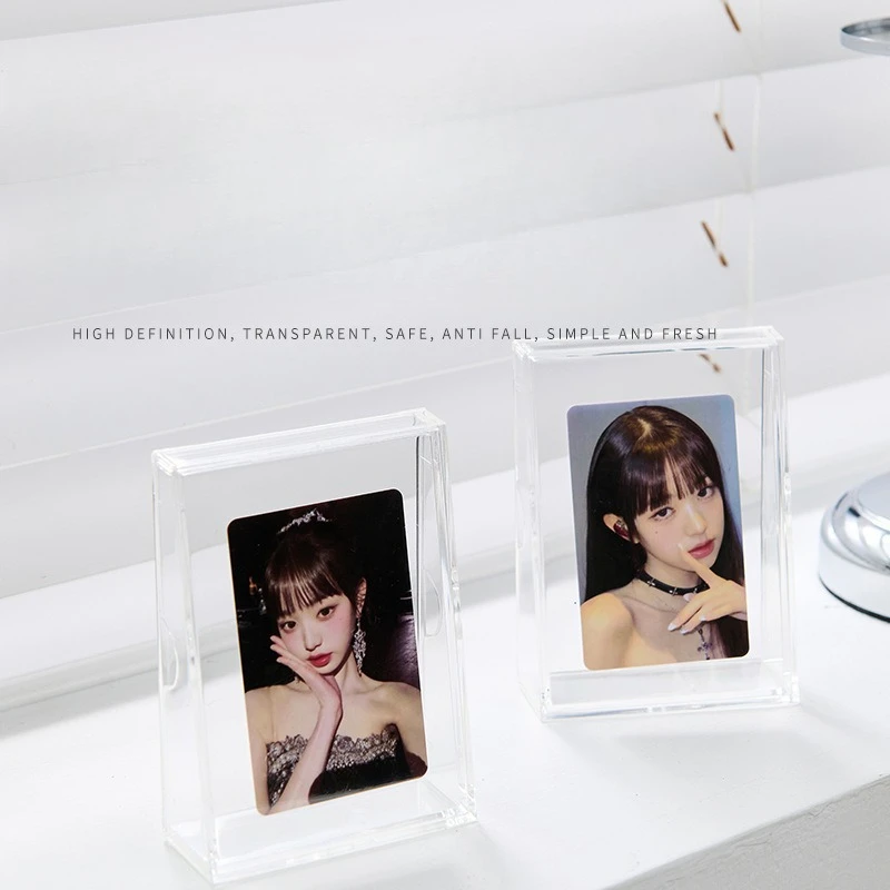 

The New Hot-selling Acrylic Transparent Card Holder Small Card Protective Cover Storage Box Snap-on Hard Plastic Card Holder