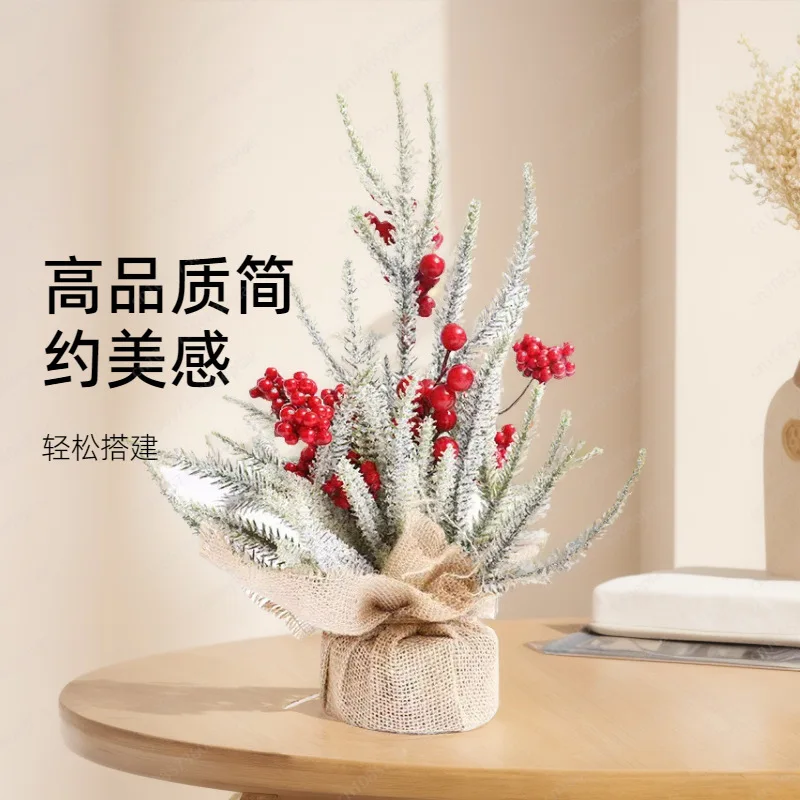 New cross-border hot sale mini pe Christmas tree 30cm Christmas decoration ornament small snow powder desktop Christmas tree