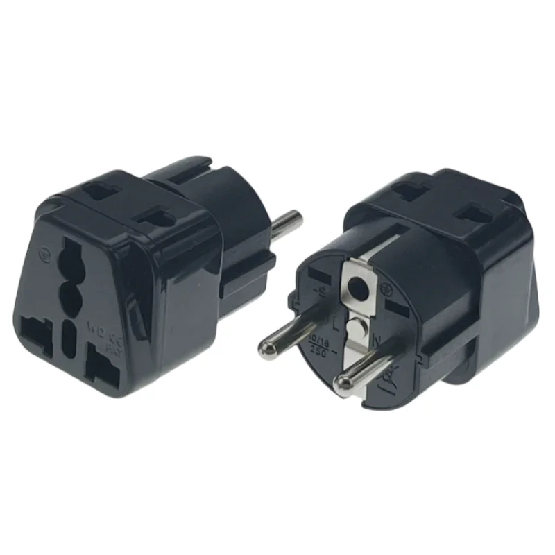 Universal Grounded European CN US AU UK to EU Travel Plug Adapter Russia Korea Germany French 16A Socket Converter 250V Type E