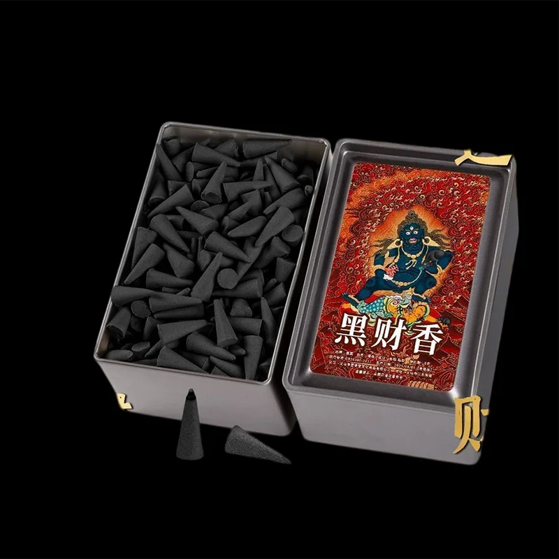 100/200/400pcs/lot Natural Incense Cones Handmade Black Attracting Wealth Fragrance Tibetan Tower Incense Scents for Home