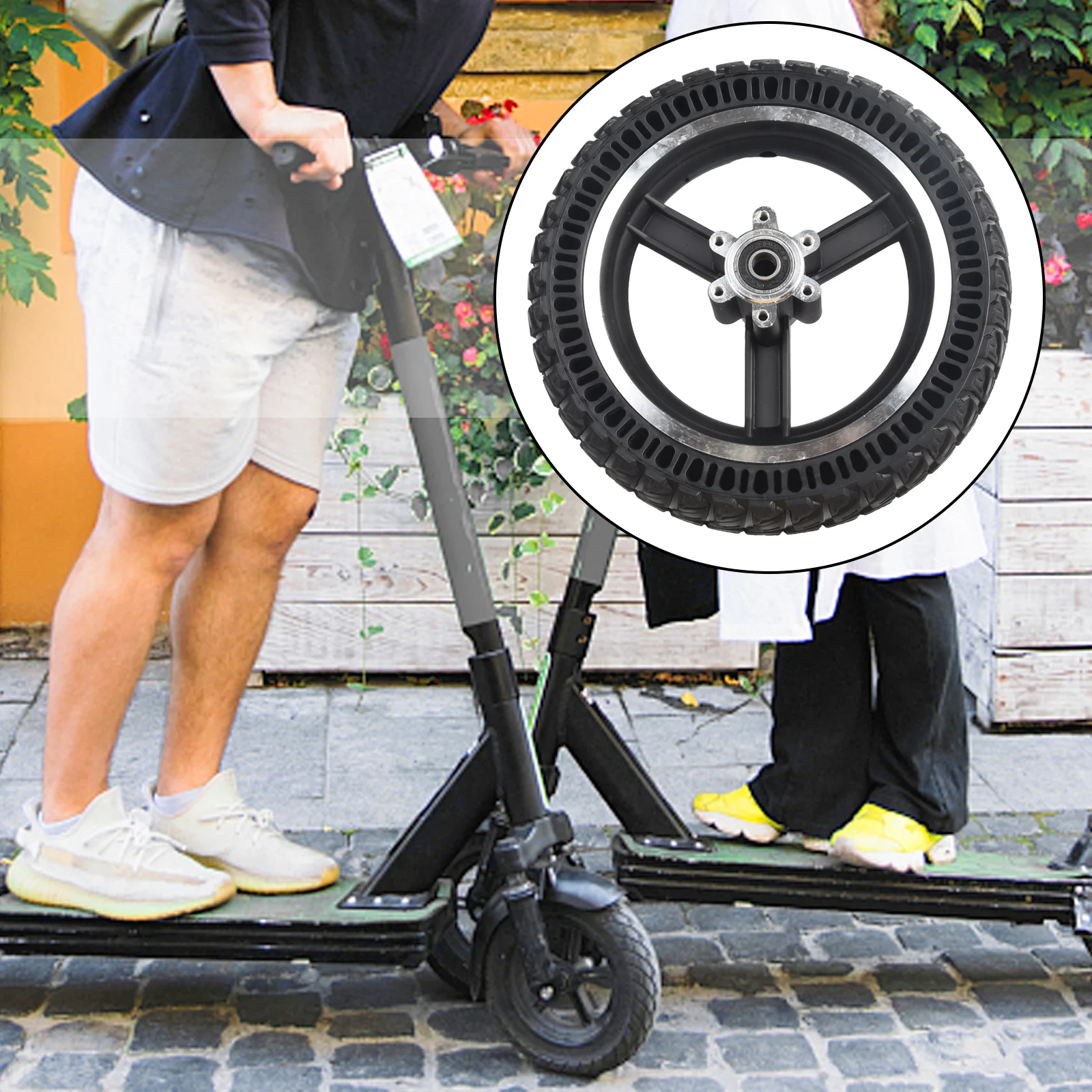 

9 Inch 9x2.25 Scooter Solid Front Tire With Wheel Hub For M4 Electric Scooter Explosion-proof Firm Air-free Tire Cycling