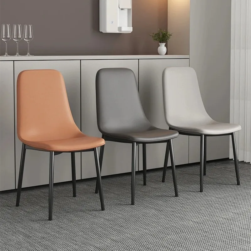 Luxury Home Dining Chair Stackable Iron Back Simple Meeting Desk Chair Bedroom Vanity Stool for Home Use