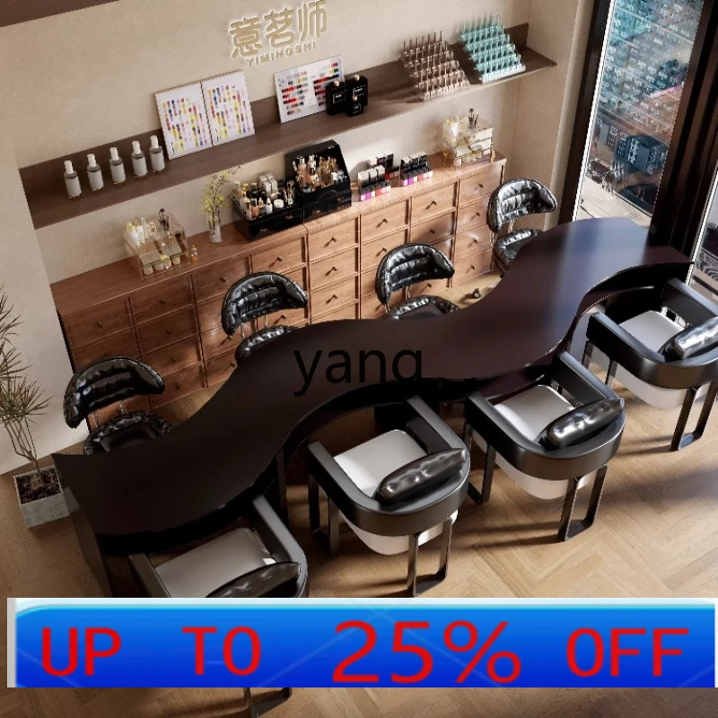 

cx antique manicure table and chair set retro solid wood black and brown style manicure shop special table