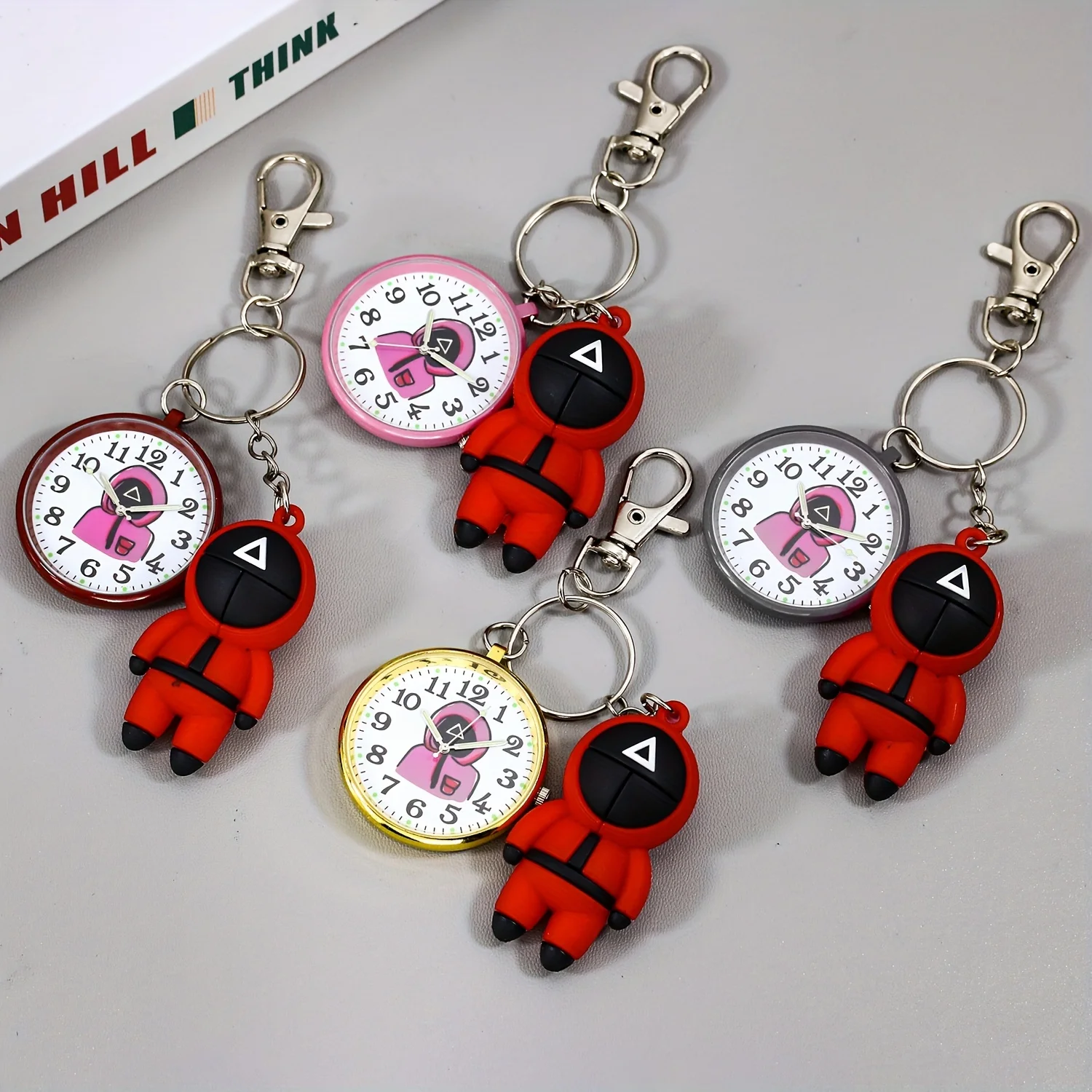 

Cartoon lightning alien cute pendant keychain watch hanging watch couple hanging decoration pocket watch creative gift