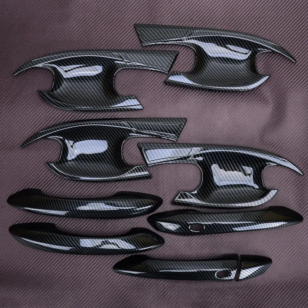 

1 комплект, крышка для чашки и ручки автомобильной двери из углеродного волокна, подходит для Hyundai Santa Cruz 2023-2022