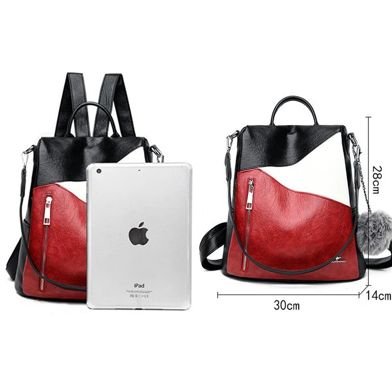 Imagem -02 - Moda Mulheres Mochila Anti-roubo Viagem Back Pack Designer de Luxo Color Block Casual Lides Bolsas de Ombro Sac a dos Alta Qualidade