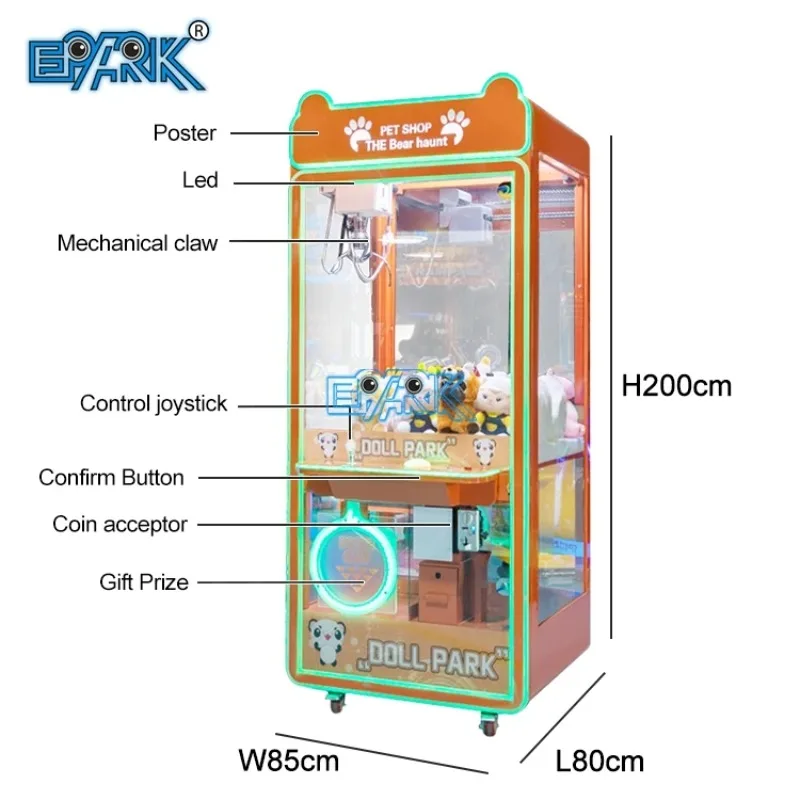 Popular Arcade Machine Mini Claw Crane Machine Odm/Oem Coin Operated Toy Claw Vending Machine