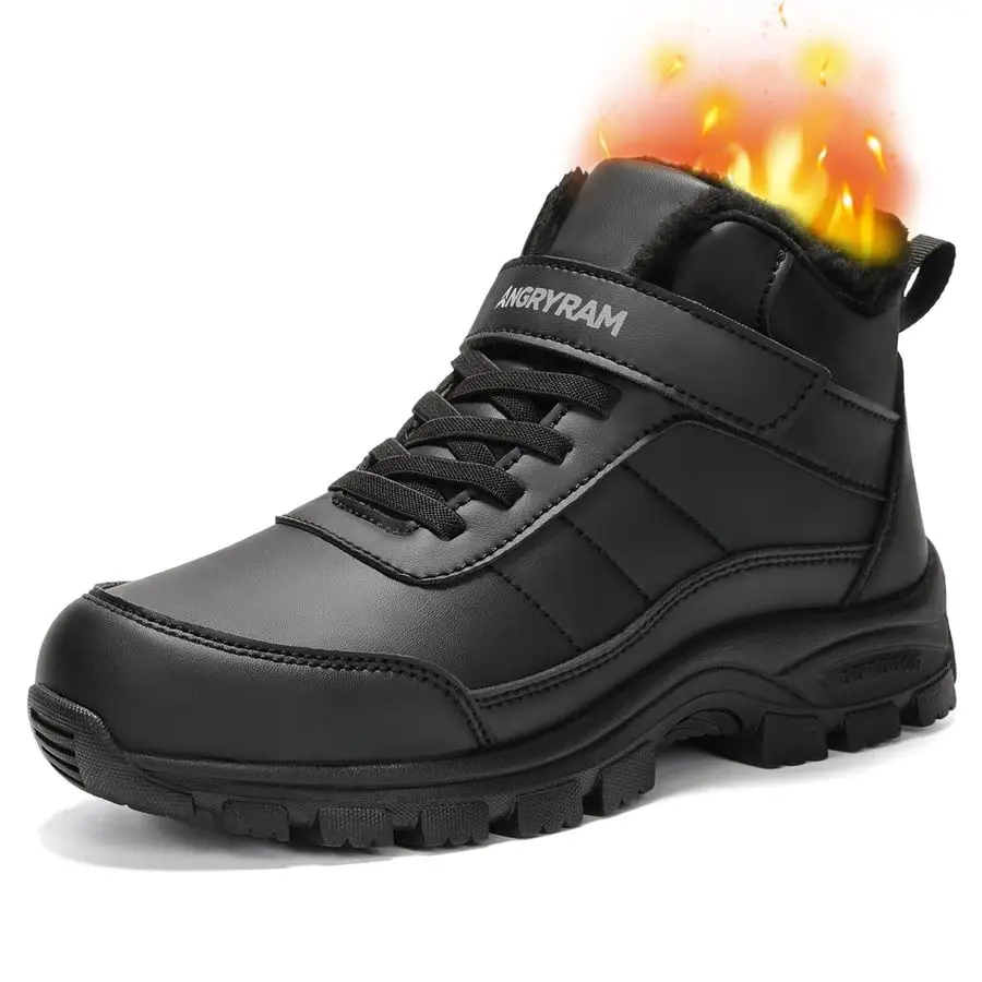 Zapatos de trabajo de invierno para mujer, zapatos de nieve con punta de acero y aislamiento cálido antideslizante, cómodas zapatillas de seguridad con punta para mujer, industria Cons