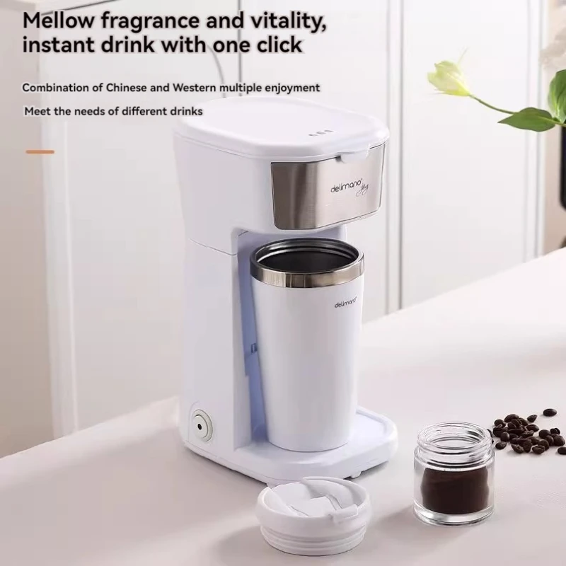 Small fully automatic American drip filter mini coffee brewing machine stainless steel cup coffee machine portable teapot