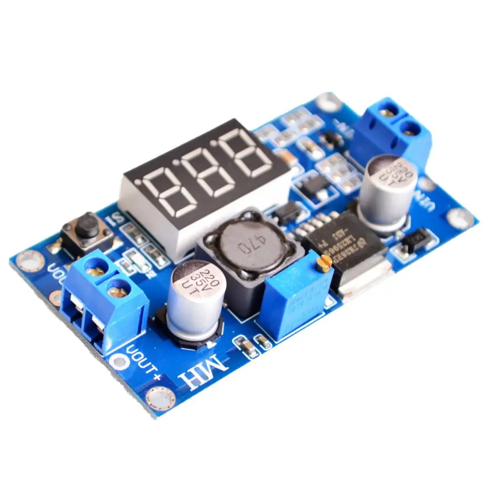 LM2596 DC 4.0~40 to 1.3-37V Adjustable Step-Down Power Module + LED Voltmeter