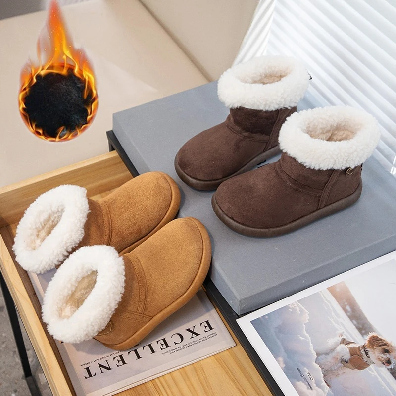 

2025 зимние модные удобные взрывные зимние ботинки на толстой подошве, детская обувь, новые уличные износостойкие ботинки с новым узором