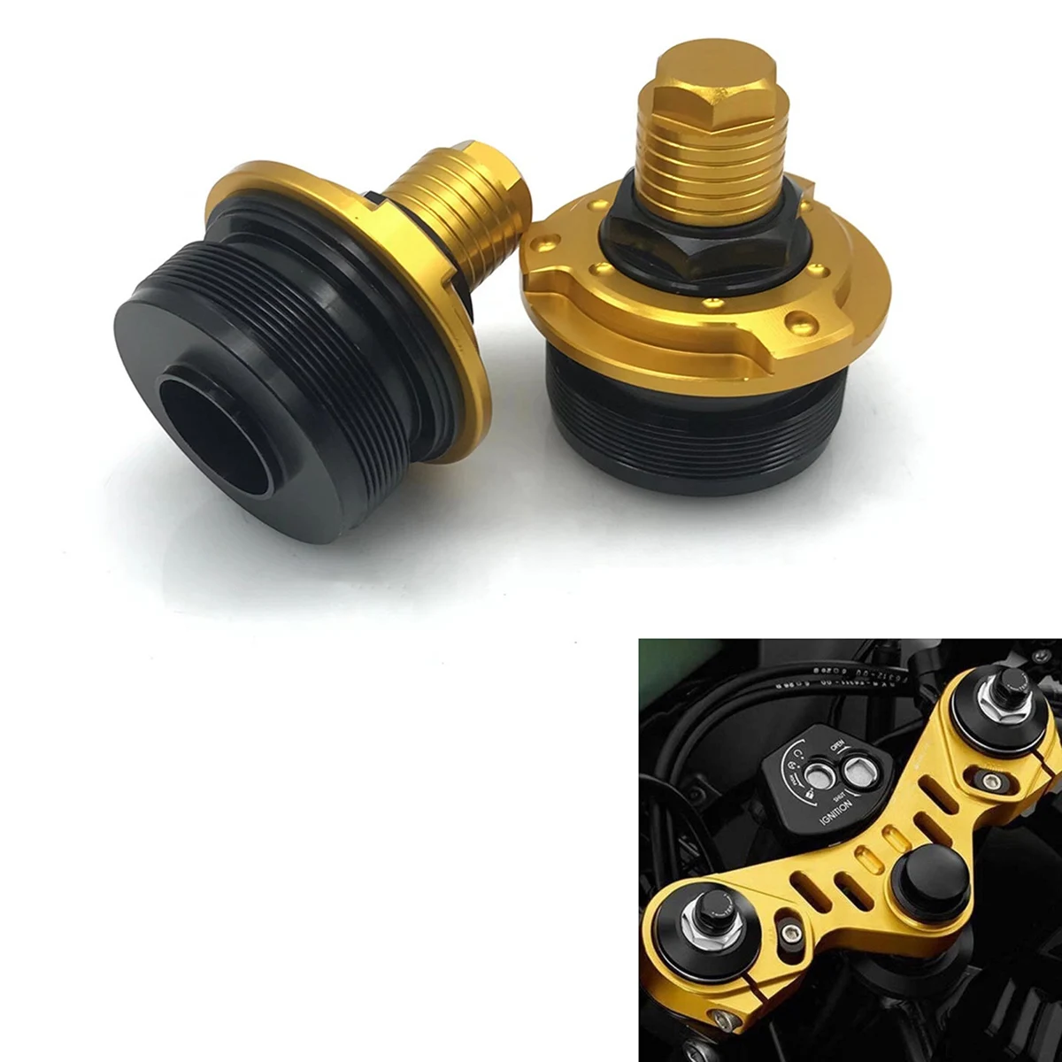 Durable-For YZF R15 V3 Front Shock Absorber Screw Cover Cap Preload Adjusters Fork Bolts CNC Motorbike Accessories