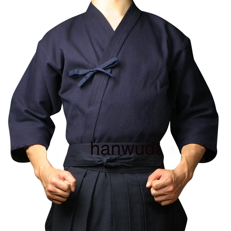 Japanese Kendo Aikido Hakama Suit Top Shirt+Hakama Set 100% Cotton Judo Wushu Clothing Kung Fu Uniform Martial Arts Uniform