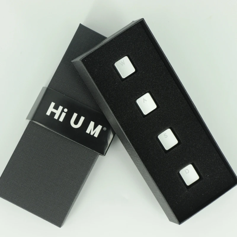 Hi UM Aluminum Alloy Keycaps Custom Cherry Round Edge Transmitting Keycap CuteSilver Gold Black Metal Point Key Caps for Gamers
