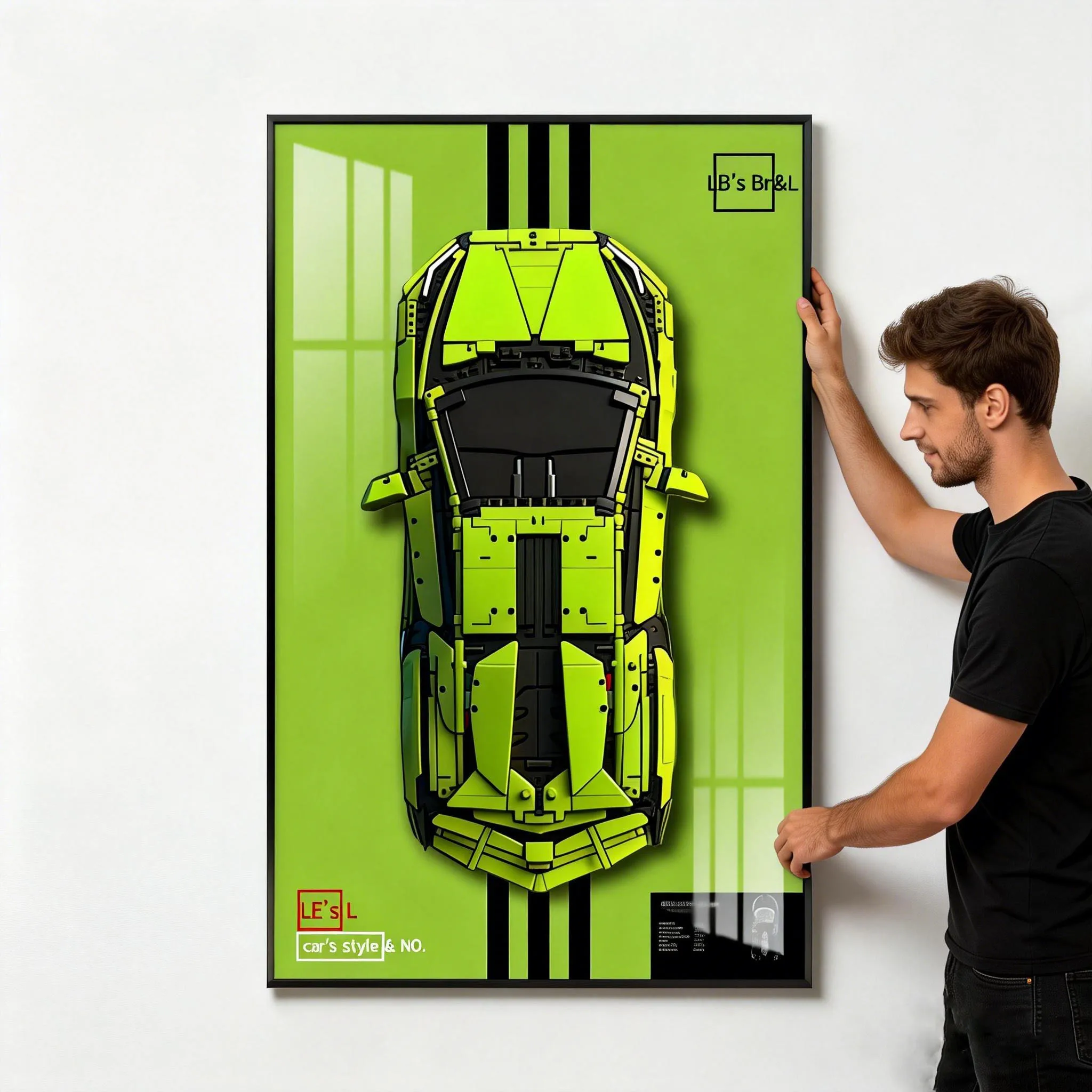 Display Wall Mount for LEGO 42115 Model, Wall Mount Display for Lamborghini Sián FKP 37 Car Building Blocks Display Wall only view 6