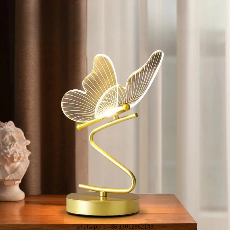 

Modern Nordic LED Butterfly Table Lamp, 3-color , Bedroom Bedside Ambient Light, Living Room Home Decoration, Indoor Lighting