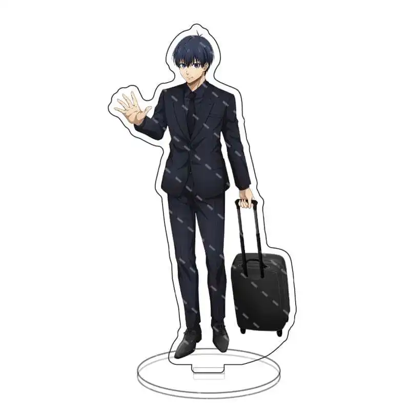JX TOY 15cm Anime Blue Lock „TEAM EXPEDITIONS” 3 Akrylowe Stojaki Czarny Garnitur Ryusei Shidou Figurka Statuetka Lalka Sae Ozdoby Zabawka
