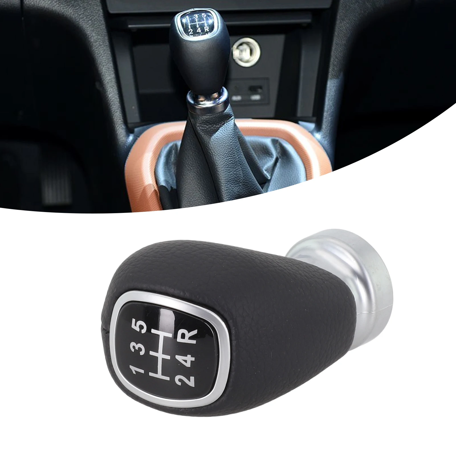 

Gear Shift Knob Shifter Lever Stick Knob Bushing Dust Cover For-Hyundai I10 2007-2013 5 Speed Gear Knob Car Hand Gear Stick Head