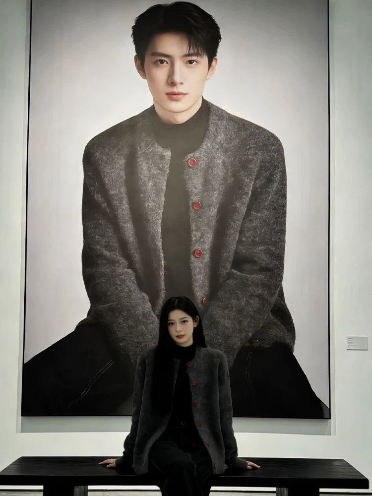 

Мужской вязаный кардиган на пуговицах с воротником в стиле Old Money, повседневный, с длинными рукавами, весенняя верхняя одежда, удобный, для отдыха, модный