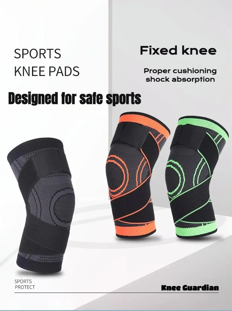 1PC Compression Knee Sleeve with Adjustable Straps for Best Fit Knee Compression Sleeves for Knee Pain Running Fitness Unisex